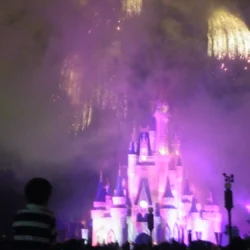 Disney castle at night